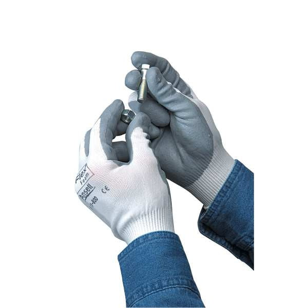 Polyurethane Coated Gloves, Palm Coverage, Black, 6, PR