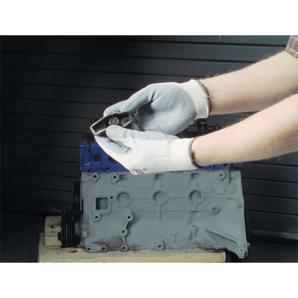 Polyurethane Coated Gloves, Palm Coverage, Black, 6, PR