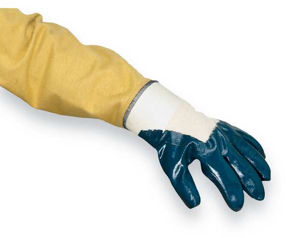 Nitrile Coated Gloves, 3/4 Dip Coverage, Blue, L, PR