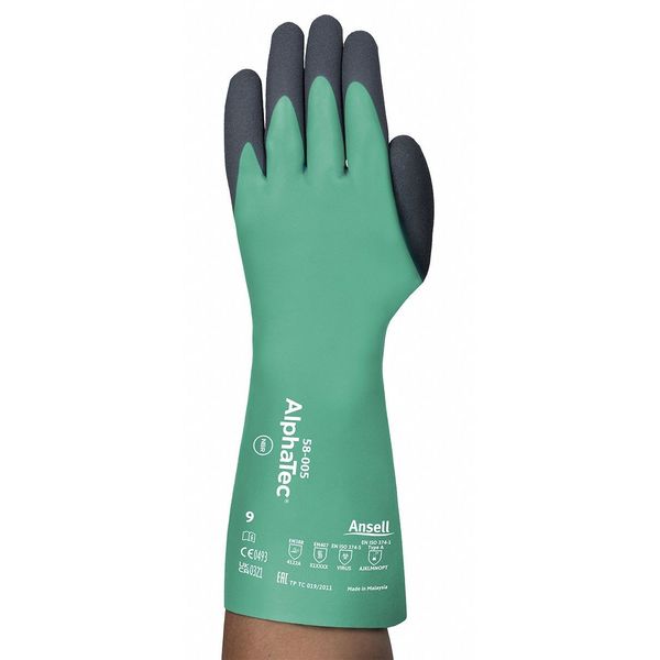 Chemical Resistant Gloves, Grip, 11 Sz, PR