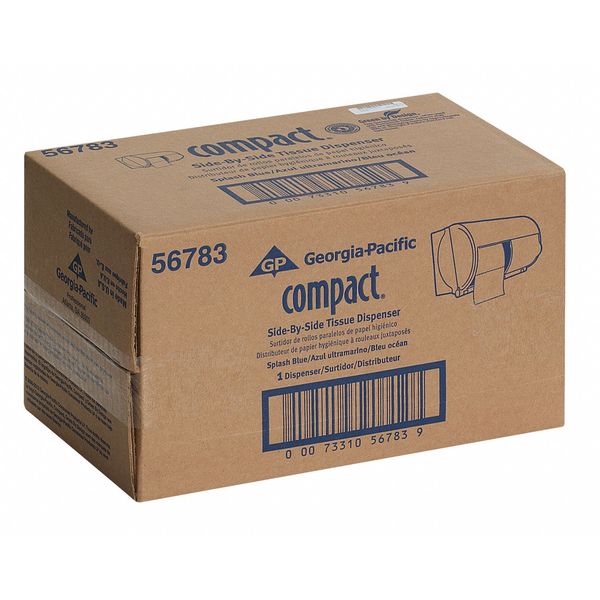 Toilet Paper Dispenser, Compact, Horizontal Double Roll, Coreless, Wall Mount, Gray