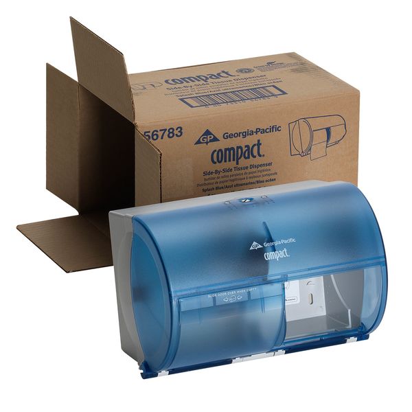 Toilet Paper Dispenser, Compact, Horizontal Double Roll, Coreless, Wall Mount, Gray