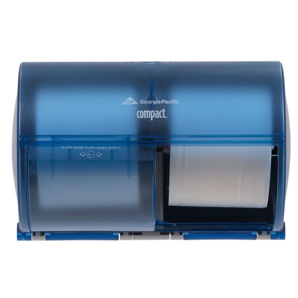 Toilet Paper Dispenser, Compact, Horizontal Double Roll, Coreless, Wall Mount, Gray