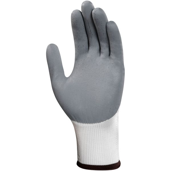 Foam Nitrile Coated Gloves, Palm Coverage, White/Gray, XS, PR