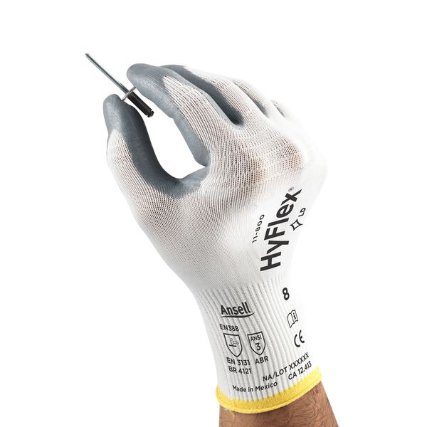 Foam Nitrile Coated Gloves, Palm Coverage, White/Gray, 2XL, PR