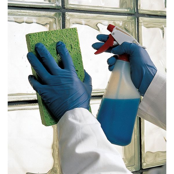 TouchNTuff Disposable Nitrile Gloves, Food Grade, Powdered, Latex Free, L, (9), Blue, 100 Pack