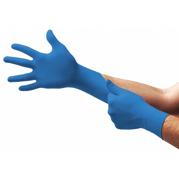 TouchNTuff Disposable Nitrile Gloves, Food Grade, Powdered, Latex Free, M, (8), Blue, 100 Pack