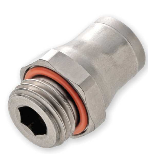 Nickel Plated Brass Male Connector, 1/4 in Tube Size