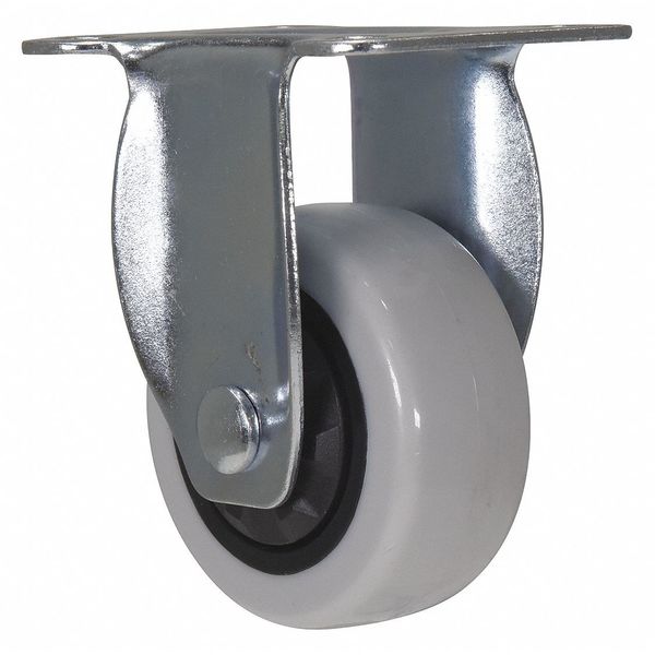Light Gray Rigid Polypropylene Caster 3 x 1 1/4