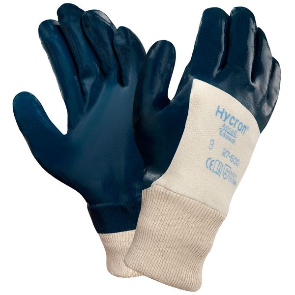 Nitrile Coated Gloves, 3/4 Dip Coverage, Blue, L, PR