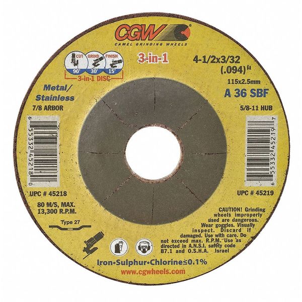 Ctr Whl, Depressed, 6x3/32.0945/8-11, T27